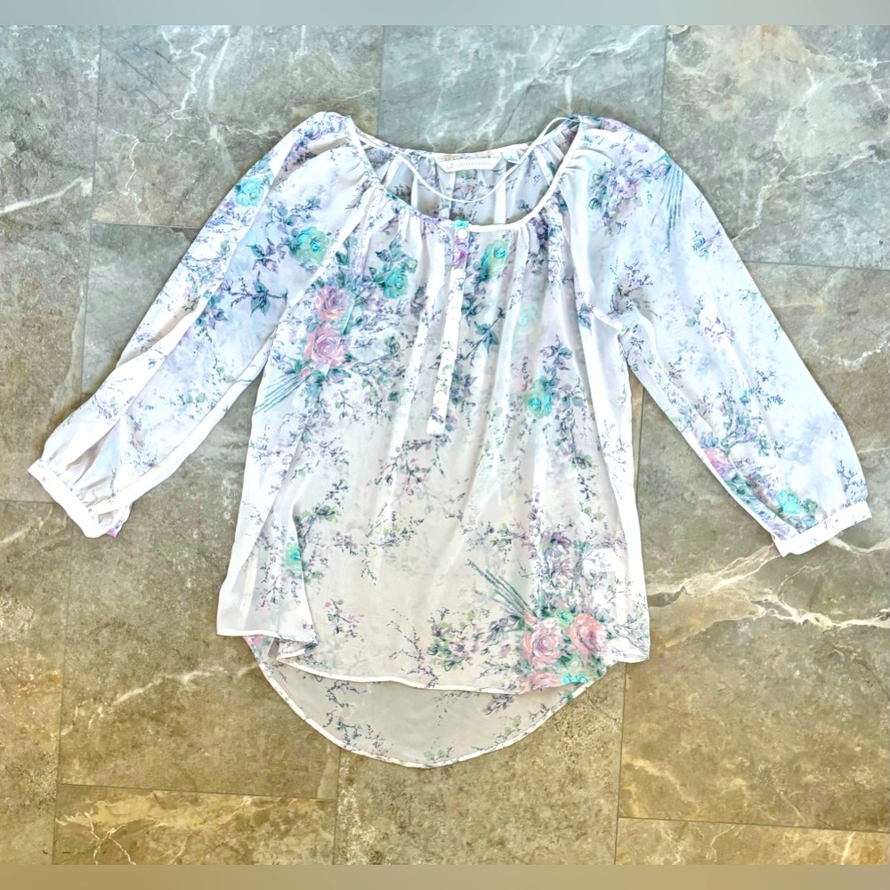 Sheer Floral Blouse